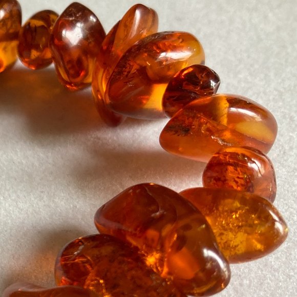Bracelet Genuine Amber Stretch One Size Fits All Unisex Jewelry Women's Men's - Picture 6 of 11